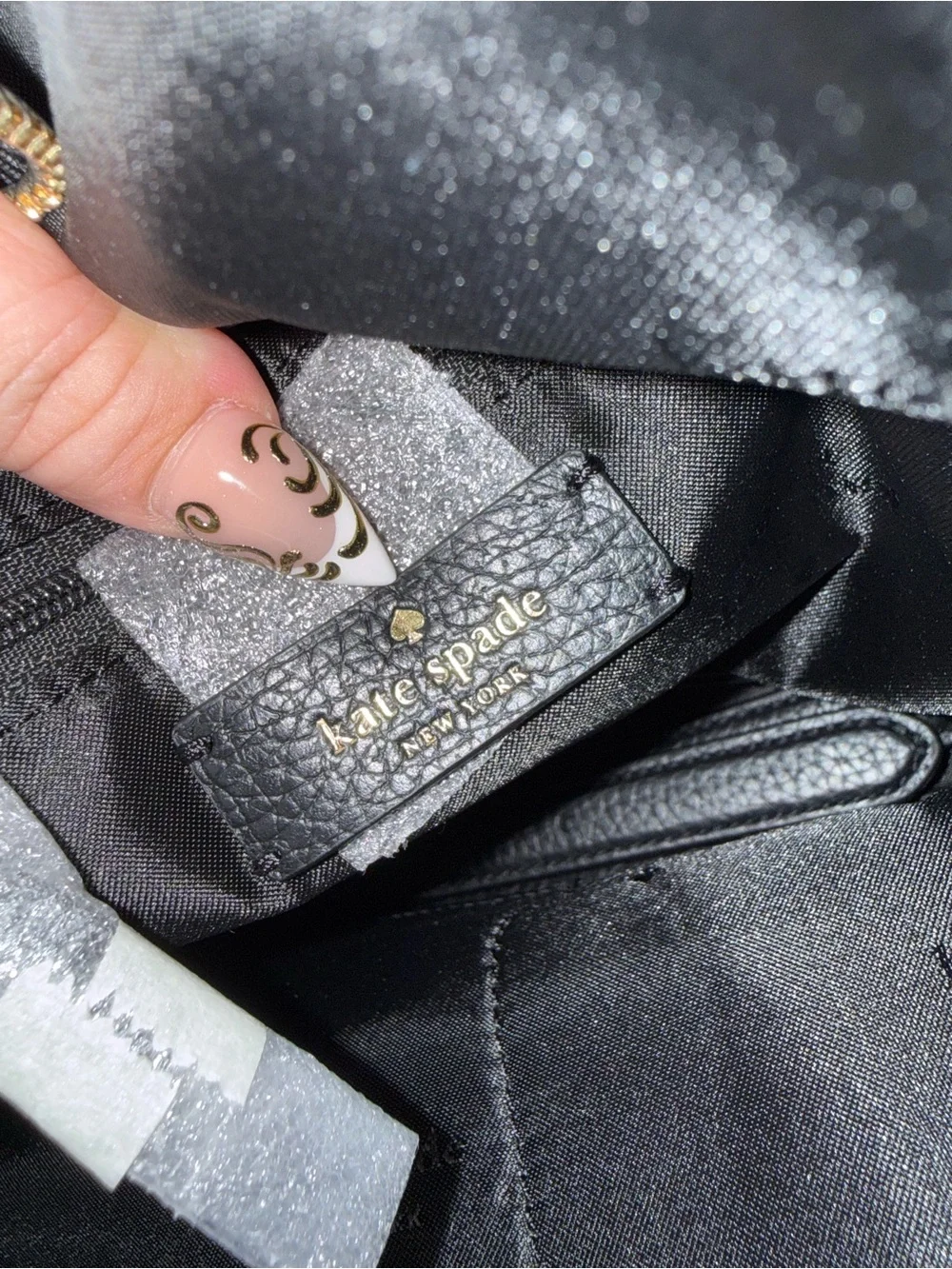 kate spade Black Pebbled Leather Shoulder Hobo with Gold Hardware